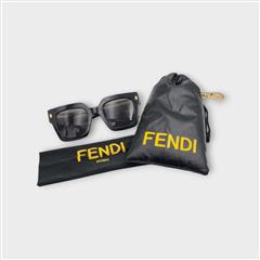 Fendi FE40101I 01A Women's Black Square Frame Sunglasses w/ Pouch